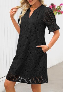 Foto 3 | Foto 3 | Minivestido Merokeety 2025 De Verano De Manga Corta Con Cuello En V Para Mujer - Venta Internacional.