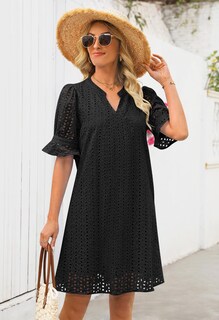 Foto 5 | Foto 5 | Minivestido Merokeety 2025 De Verano De Manga Corta Con Cuello En V Para Mujer - Venta Internacional.