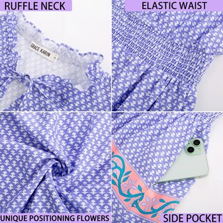 Foto 5 | Foto 5 | Vestido Largo Grace Karin Para Mujer, Verano 2025, Cuello En V, Morado Y Rosa - Venta Internacional.