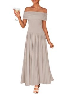 Foto 1 | Foto 1 | Vestido Largo Zesica 2025 Sin Mangas De Verano Con Hombros Descubiertos Para Mujer - Venta Internacional.