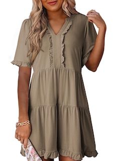 Foto 1 | Foto 1 | Vestido Dokotoo Primavera-verano Para Mujer De Manga Corta Con Cuello En V - Venta Internacional.
