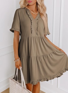 Foto 3 | Foto 3 | Vestido Dokotoo Primavera-verano Para Mujer De Manga Corta Con Cuello En V - Venta Internacional.