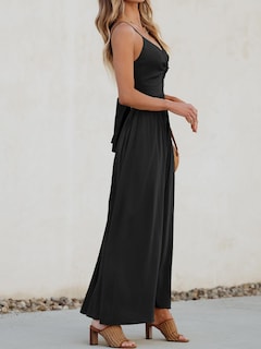 Foto 4 | Foto 4 | Vestido Largo Cupshe Con Cuello En V, Sin Mangas, Largo Y Retorcido, Rayón Negro - Venta Internacional.