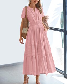 Foto 2 | Foto 2 | Vestido Casual Btfbm Para Mujer, Verano 2025, Cuello En V Y Cintura Elástica - Venta Internacional.