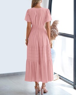 Foto 3 | Foto 3 | Vestido Casual Btfbm Para Mujer, Verano 2025, Cuello En V Y Cintura Elástica - Venta Internacional.