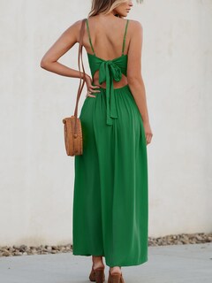 Foto 3 | Foto 3 | Vestido Largo Cupshe Con Cuello En V Retorcido, Sin Mangas, Rayón Verde - Venta Internacional.