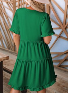 Foto 2 | Foto 2 | Vestido Dokotoo Para Mujer, Primavera Y Verano, Manga Corta, Verde Oscuro, Xxl - Venta Internacional.