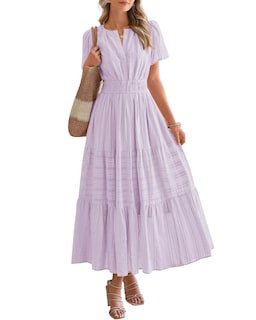 Foto 1 | Foto 1 | Vestido Casual Btfbm Para Mujer, Verano 2025, Cuello En V Y Cintura Elástica - Venta Internacional.
