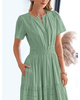 Foto 7 | Foto 7 | Vestido Casual Btfbm Para Mujer, Verano 2025, Cuello En V Y Cintura Elástica - Venta Internacional.