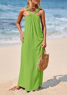 Foto 4 | Foto 4 | Vestido De Verano Prettygarden Para Mujer 2025 Con Tiras Holgadas, Verde - Venta Internacional.