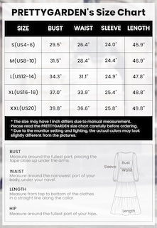 Foto 6 | Foto 6 | Vestido Midi Prettygarden De Manga Larga Con Estampado Floral Fruncido Para Mujer - Venta Internacional.
