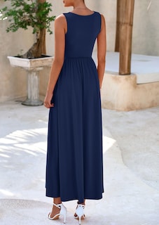 Foto 2 | Foto 2 | Vestido Largo Prettygarden Para Mujer, Verano 2025, Con Volantes, Azul Marino - Venta Internacional.