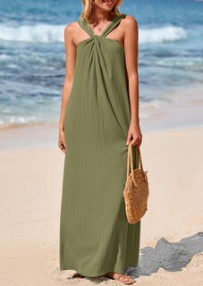 Foto 5 | Foto 5 | Vestido De Verano Prettygarden Para Mujer 2025, Holgado, Con Tiras, Verde Militar - Venta Internacional.