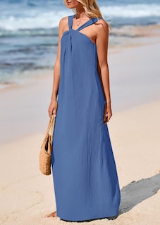 Foto 4 | Foto 4 | Vestido De Verano Prettygarden 2025, Holgado, Con Tiras, Gris Y Azul - Venta Internacional.