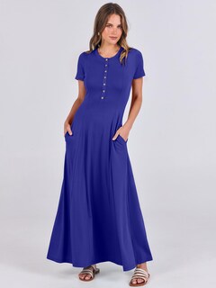 Foto 2 | Foto 2 | Vestido Largo Anrabess Casual De Verano De Manga Corta Para Mujer - Venta Internacional.