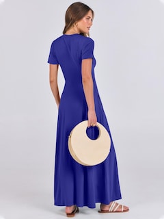 Foto 4 | Foto 4 | Vestido Largo Anrabess Casual De Verano De Manga Corta Para Mujer - Venta Internacional.