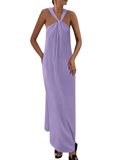 Foto 1 | Foto 1 | Vestido De Verano Prettygarden 2025 Para Mujer, Sin Mangas, Con Tiras, Morado - Venta Internacional.