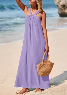 Foto 3 | Foto 3 | Vestido De Verano Prettygarden 2025 Para Mujer, Sin Mangas, Con Tiras, Morado - Venta Internacional.