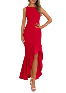 Foto 1 | Foto 1 | Vestido Largo Prettygarden 2025 Sin Mangas Con Volantes Para Mujer - Venta Internacional.