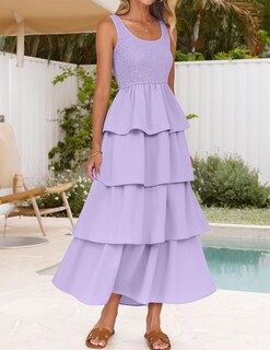 Foto 7 | Foto 7 | Vestido Zesica 2025 Para Mujer, Bohemio, Sin Mangas, Midi, Morado - Venta Internacional.