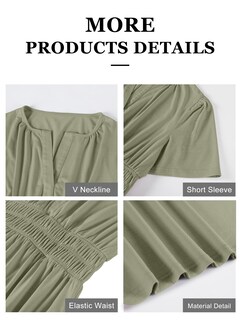 Foto 6 | Foto 6 | Vestido Largo Anrabess 2025 De Verano De Manga Corta Con Cuello En V Para Mujer - Venta Internacional.