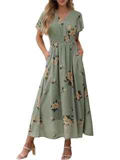 Foto 1 | Foto 1 | Vestido Largo Anrabess Con Estampado Floral Y Cuello En V De Chifón Para Mujer - Venta Internacional.