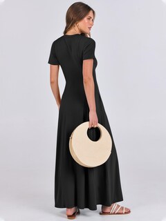 Foto 4 | Foto 4 | Vestido Largo Anrabess Casual De Verano De Manga Corta Para Mujer - Venta Internacional.