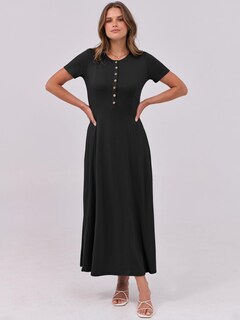 Foto 6 | Foto 6 | Vestido Largo Anrabess Casual De Verano De Manga Corta Para Mujer - Venta Internacional.