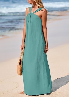 Foto 4 | Foto 4 | Vestido De Verano Prettygarden Para Mujer 2025 Con Tiras Holgadas, Azul Y Verde - Venta Internacional.