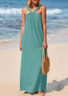 Foto 5 | Foto 5 | Vestido De Verano Prettygarden Para Mujer 2025 Con Tiras Holgadas, Azul Y Verde - Venta Internacional.