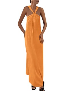 Foto 1 | Foto 1 | Vestido De Verano Prettygarden Para Mujer 2025 Con Tiras Holgadas, Naranja - Venta Internacional.