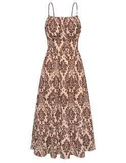 Foto 1 | Foto 1 | Vestido Grace Karin Para Mujer, Estampado Floral, Sin Mangas, Maxi Marrón, Talla L - Venta Internacional.