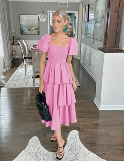 Foto 6 | Foto 6 | Vestido Zesica Para Mujer 2025, Estilo Bohemio, Midi, Rosa, Talla Xl - Venta Internacional.