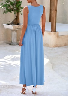 Foto 2 | Foto 2 | Vestido Largo Prettygarden 2025 Para Mujer, Sin Mangas, Con Volantes, Azul - Venta Internacional.