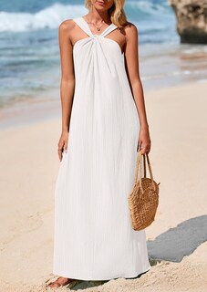 Foto 7 | Foto 7 | Vestido De Verano Prettygarden 2025 Para Mujer, Sin Mangas, Con Tiras, Blanco - Venta Internacional.