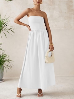 Foto 3 | Foto 3 | Vestido Largo Prettygarden Para Mujer 2025, Elegante, Sin Tirantes, Blanco - Venta Internacional.