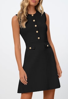 Foto 2 | Foto 2 | Vestido Merokeety Para Mujer, Formal, De Trabajo, Sin Mangas, Negro, Talla L - Venta Internacional.