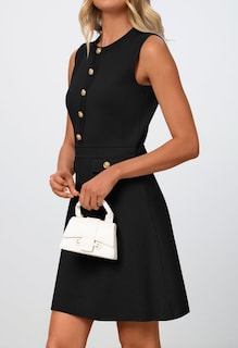 Foto 3 | Foto 3 | Vestido Merokeety Para Mujer, Formal, De Trabajo, Sin Mangas, Negro, Talla L - Venta Internacional.