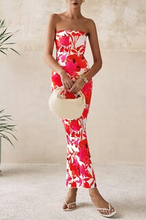 Foto 4 | Foto 4 | Vestido Largo Prettygarden 2025 Para Mujer, Estampado Floral, Ajustado, Blanco Y Rosa - Venta Internacional.
