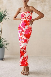 Foto 5 | Foto 5 | Vestido Largo Prettygarden 2025 Para Mujer, Estampado Floral, Ajustado, Blanco Y Rosa - Venta Internacional.