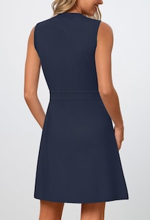 Foto 3 | Foto 3 | Vestido Merokeety Para Mujer, Formal, De Trabajo, Sin Mangas, Azul Marino - Venta Internacional.