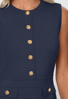 Foto 4 | Foto 4 | Vestido Merokeety Para Mujer, Formal, De Trabajo, Sin Mangas, Azul Marino - Venta Internacional.