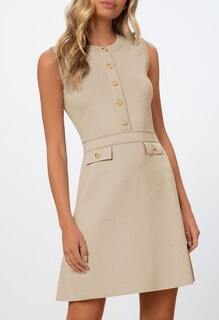 Foto 2 | Foto 2 | Vestido Merokeety Para Mujer, Formal, De Trabajo, Sin Mangas, Tamaño Mini Avena - Venta Internacional.