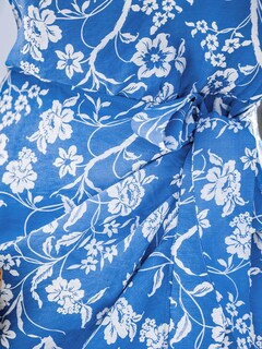 Foto 6 | Foto 6 | Vestido De Verano Cupshe Azul Con Estampado Floral De Un Solo Hombro Para Mujer - Venta Internacional.