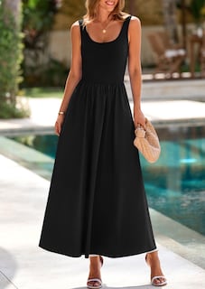 Foto 7 | Foto 7 | Vestido Prettygarden Para Mujer, De Verano, Sin Mangas, Estilo Aline Swing, Negro - Venta Internacional.