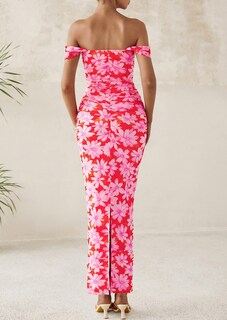 Foto 2 | Foto 2 | Vestido Largo Prettygarden Para Mujer, Ajustado Fruncido, Rosa, Daisy Xl - Venta Internacional.