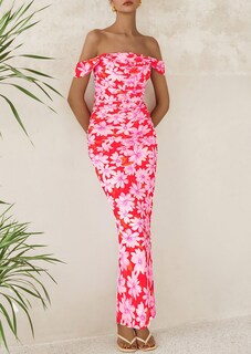 Foto 3 | Foto 3 | Vestido Largo Prettygarden Para Mujer, Ajustado Fruncido, Rosa, Daisy Xl - Venta Internacional.