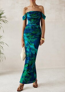 Foto 3 | Foto 3 | Vestido Largo Prettygarden Para Mujer, Ajustado Fruncido, Verde Y Floral - Venta Internacional.