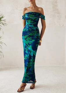 Foto 7 | Foto 7 | Vestido Largo Prettygarden Para Mujer, Ajustado Fruncido, Verde Y Floral - Venta Internacional.