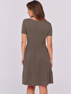 Foto 4 | Foto 4 | Vestido Anrabess Casual De Verano De Manga Corta Con Cuello Cuadrado Para Mujer - Venta Internacional.